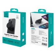 USAMS μίνι φορητό ηχείο YX016, μαγνητικό, 3W, Bluetooth, 700mAh, μαύρο