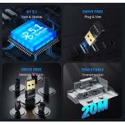USAMS USB αντάπτορας Bluetooth 5.1 ZB321, μαύρος
