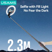 USAMS φωτιστικό δαχτυλίδι LED ZB323 με τρίποδο & βάση smartphone, μαύρο