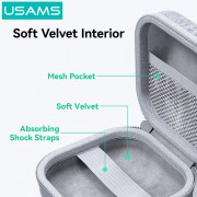 USAMS θήκη οργάνωσης ακουστικών Bluetooth ZB351, 9.5x9.5x5cm, γκρι