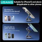 USAMS βάση smartphone αυτοκινήτου ZJ084 για ταμπλό, μαγνητική, μαύρη