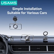 USAMS βάση smartphone αυτοκινήτου ZJ084 για ταμπλό, μαγνητική, μαύρη