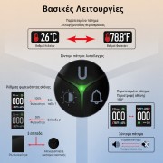 Ανιχνευτής Μονοξειδίου Άνθρακα Plug-In 3-σε-1 με Οθόνη HD