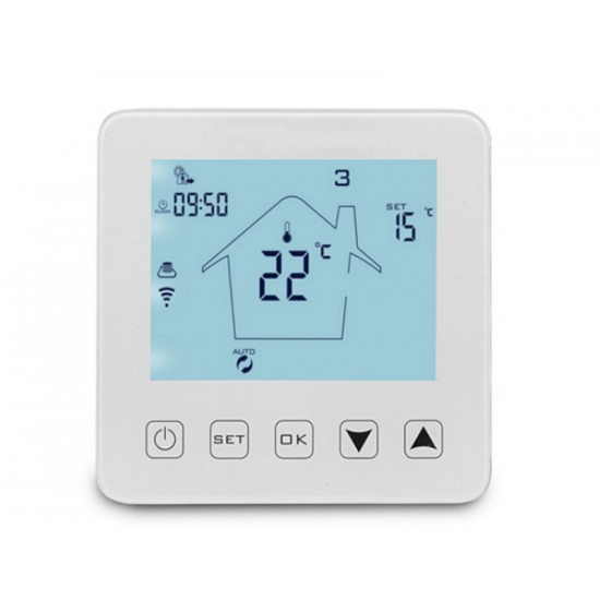 Hysen HY08WE-4-WIFI Έξυπνος Θερμοστάτης καλοριφέρ Smart WiFi & Internet control  (WH)