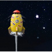 WQH Ιπτάμενος Πύραυλος Νερού με Περιστρεφόμενο Ψεκασμό Κίτρινο