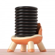 Giggles & Co. Παιδικό Καρεκλάκι Σίτισης για Μωρά με Τραπεζάκι & Μαλακό Κάθισμα (Σομόν)