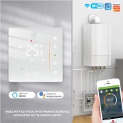 MOES WiFi Έξυπνος Προγραμματιζόμενος Θερμοστάτης για Λέβητα Αερίου WHT-006-GC-BK-MS