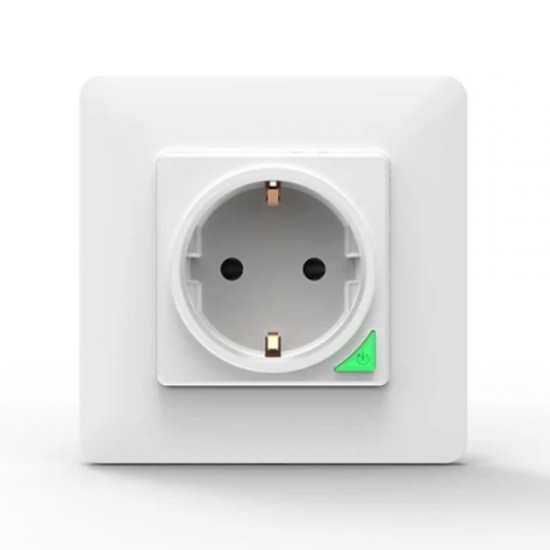 MOES WK-Y-EU-WH-MS Smart WiFi Χωνευτή Πρίζα Τοίχου (16Α) Λευκή