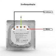 MOES WK-Y-EU-WH-MS Smart WiFi Χωνευτή Πρίζα Τοίχου (16Α) Λευκή