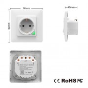MOES WK-Y-EU-WH-MS Smart WiFi Χωνευτή Πρίζα Τοίχου (16Α) Λευκή