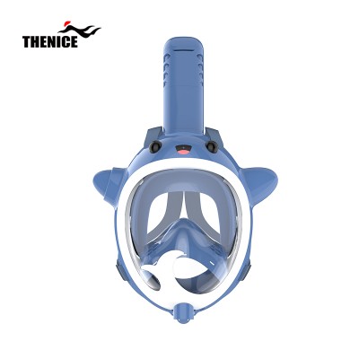 Thenice KF-5 Παιδική Μάσκα Θαλάσσης Φαλαινάκι με Νεροπίστολο Full Face Snorkel Mask (XS) Blue