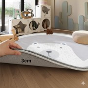 Giggles & Co. Στρογγυλό Βρεφικό Χαλί “Nordic Bear” – Μαλακό 3εκ. (Ø200 εκ.)