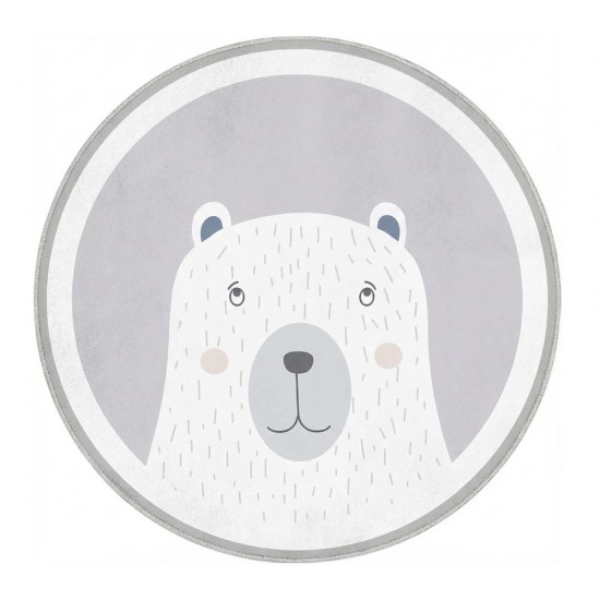 Giggles & Co. Στρογγυλό Βρεφικό Χαλί “Nordic Bear” – Μαλακό 3εκ. (Ø200 εκ.)