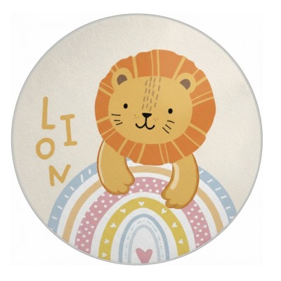 Giggles & Co. Στρογγυλό Παιδικό Play Rug “Lion Laughs” – Μαλακό 3εκ. (Ø120 εκ.)