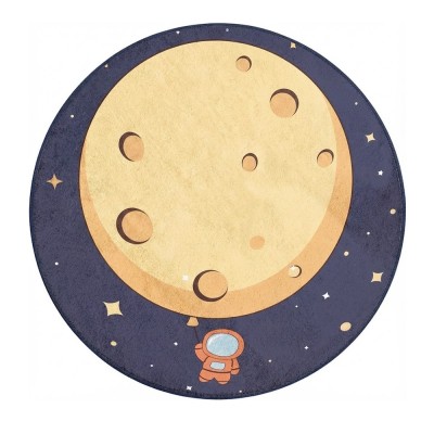 Giggles & Co. Στρογγυλό Υποαλλεργικό Παιδικό Χαλί Αστροναύτης “Starborn Explorer” – Μαλακό 3εκ. (Ø120 εκ.)