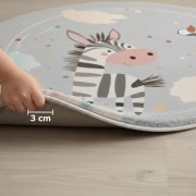 Giggles & Co. Στρογγυλό Παιδικό Χαλί Ζέβρα “Zebra Funk” – Μαλακό 3εκ. (Ø120 εκ.)