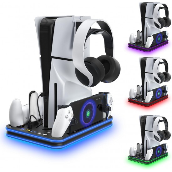 Βάση Φόρτισης PS5 / PS5 Slim & PS Portal με Ψύξη και RGB JYS-P5225 Μαύρη