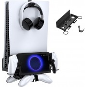 Βάση Τοίχου για PS5 & PS5 Slim με Στήριξη Χειριστηρίου και Ακουστικών JYS P5213 Μαύρη