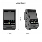 Viofo A229 Pro Κάμερα Dash Αυτοκινήτου DVR με Φωνητικές Εντολές (4K HDR/Sony Starvis 2/Φωνητική Εντολή/GPS/WiFi/LCD 2.4")