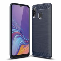 Carbon Flexible Cover TPU Θήκη για Samsung Galaxy A30 μπλε