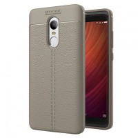 Hurtel Litchi Pattern Flexible Cover TPU Θήκη για Xiaomi Redmi Note 4X / 4 (Snapdragon global version) Γκρι
