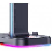 Havit TH650 RGB Επιτραπέζια Βάση Ακουστικών με Φωτισμό LED και Θύρα USB Μαύρη