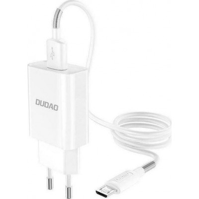  Dudao Φορτιστής EU USB Wall Charger 5V/2.4A QC3.0 Quick Charge 3.0 + Καλώδιο micro USB Λευκό (A3EU)