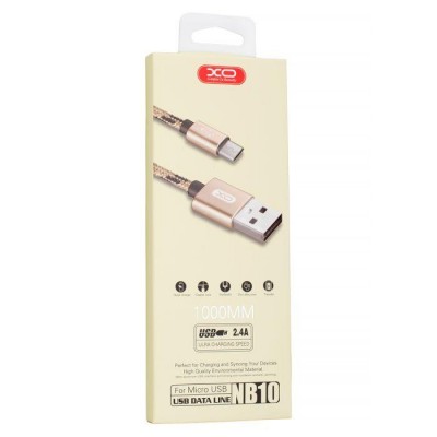 XO Design USB Cable - NB10 micro USB 2.4A 1M Χρυσό