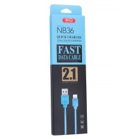 XO Design USB καλώδιο φόρτισης- NB36 micro USB 2.1A ,1M Γαλάζιο