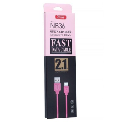 XO Design USB καλώδιο φόρτισης- NB36 micro USB 2.1A ,1M Ροζ