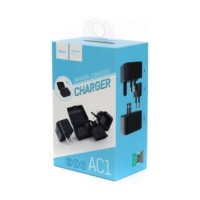 HOCO AC1 Φορτιστής ταξιδιού με universal αντάπτορα μαύρο