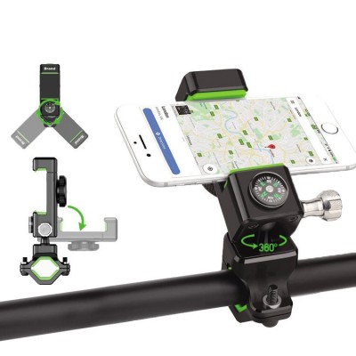 Adjustable phone bike mount holder for handlebar with copass green