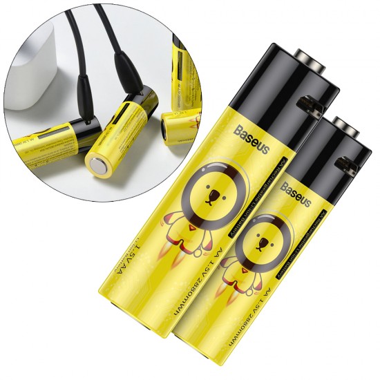 Baseus 2x 1920mAh batteries with built-in micro USB charging port black and yellow (PCWH000211)