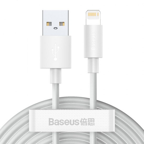 Baseus 2x set USB - Lightning cable fast charging Power Delivery 1,5 m white (TZCALZJ-02)