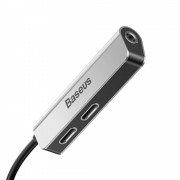Baseus Audio Converter L52 adapter Lightning to 2x Lightning adapter + mini jack 3.5mm silver (CALL52-S1)