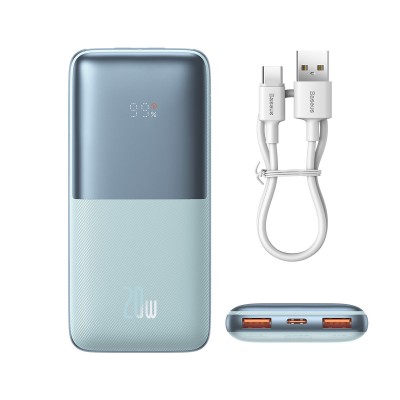 Baseus Baseus Pro 10000mAh 20W Blue Powerbank with USB Type A - USB Type C 3A 0.3m cable (PPBD040203)