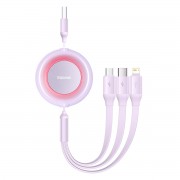 Baseus Bright Mirror 2 3in1 USB Type A cable - micro USB + Lightning + USB Type C 3.5A 1.1m purple (CAMJ010005)
