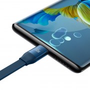 Baseus Bright Mirror 2 retractable cable 3in1 USB Type A - micro USB + Lightning + USB Type C 66W 1.1m blue (CAMJ010103)