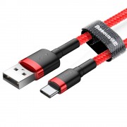 Baseus Cafule Cable Durable Nylon Braided Wire USB / USB-C QC3.0 2A 2M red (CATKLF-C09)