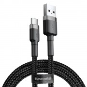 Baseus Cafule Cable Durable Nylon Braided Wire USB / USB-C QC3.0 2A 0.5M black-gray (CATKLF-ΑG1)
