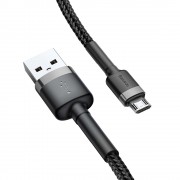 Baseus Cafule Cable Durable Nylon Braided Wire USB / micro USB QC3.0 1.5A 2M black-grey (CAMKLF-CG1)