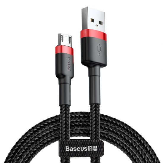 BASEUS USB Cable - Cafule CAMKLF-A91 micro USB 0.5M 2.4A black-red