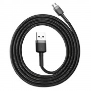 Baseus Cafule Cable Durable Nylon Braided Wire USB / micro USB QC3.0 2.4A 1M black-grey (CAMKLF-BG1)