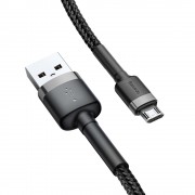 Baseus Cafule Cable Durable Nylon Braided Wire USB / micro USB QC3.0 2.4A 1M black-grey (CAMKLF-BG1)