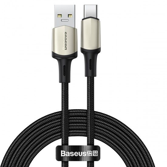 Baseus Cafule Cable Nylon Braided USB - USB Type C cable VOOC Quick Charge 3.0 5 A 2 m black (CATKLF-VB01)