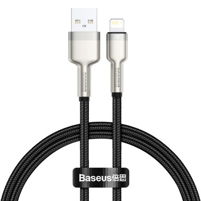 Baseus Cafule Metal Data USB - Lightning cable 2.4 A 0.25 m black (CALJK-01)