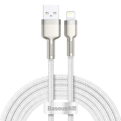 Baseus Cafule Series Metal Data Cable USB - Lightning 2.4A 2 m white (CALJK-B02)