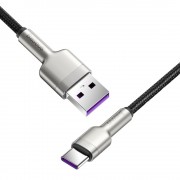 Baseus Cafule Series Metal Data USB - USB Typ C 40 W cable (10 V / 4 A) SCP (Huawei SuperCharge Protocol) 0,25 m silver (CATJK-01)