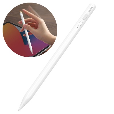 Baseus Capacitive Active Stylus Pen for iPad white + USB Type C 3A 0.3m cable (SXBC000102)