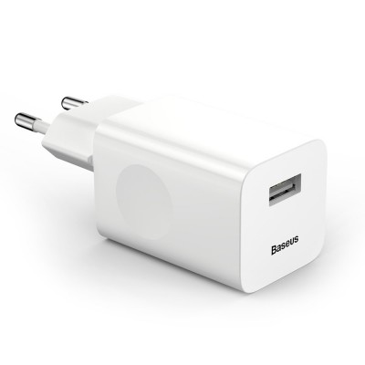 Baseus Charging Quick Charger Travel Charger Adapter Wall Charger USB Quick Charge 3.0 QC 3.0 biały white (CCALL-BX02)